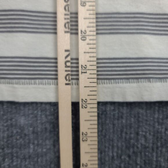 7 For All Mankind Beige Striped Henley Shirt Girls Large Button Neck Casual - Picture 13 of 13